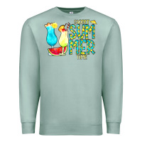 Seafoam sweet summer time turquoise yellow Premium Sweatshirt - CowCowDesign