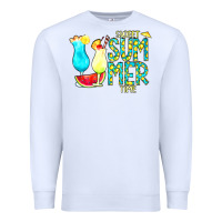 White sweet summer time turquoise yellow Premium Sweatshirt - CowCowDesign