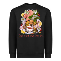 Black just a girl who loves tea gnome Heavyweight Sweatshirt - BarkalooDesign