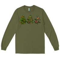 Army Green christmas trees Long Sleeve Tee - LillyAllenDesigns