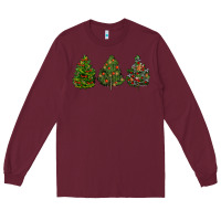 Burgundy christmas trees Long Sleeve Tee - LillyAllenDesigns