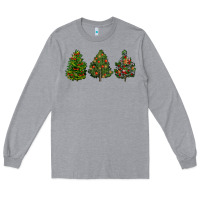 Heather Grey christmas trees Long Sleeve Tee - LillyAllenDesigns