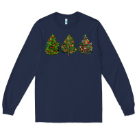 Navy christmas trees Long Sleeve Tee - LillyAllenDesigns