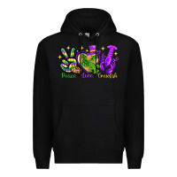 Black Peace Love Crawfish Premium Hoodie - HowdyJamesFarm