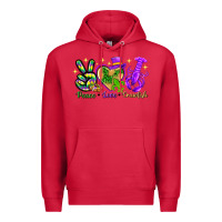 Cardinal Peace Love Crawfish Premium Hoodie - HowdyJamesFarm