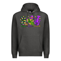 Charcoal Heather Peace Love Crawfish Premium Hoodie - HowdyJamesFarm