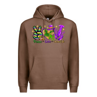 Chestnut Peace Love Crawfish Premium Hoodie - HowdyJamesFarm