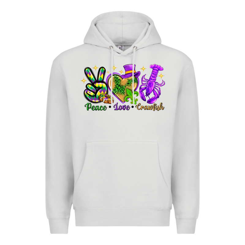 Peace Love Crawfish Premium Hoodie by HowdyJamesFarm | Teevron