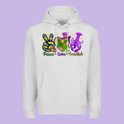 Peace Love Crawfish Premium Hoodie Designed By Howdyjamesfarm