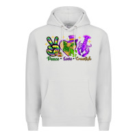 Dove Grey Peace Love Crawfish Premium Hoodie - HowdyJamesFarm