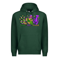 Sports Green Peace Love Crawfish Premium Hoodie - HowdyJamesFarm