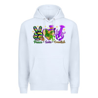 White Peace Love Crawfish Premium Hoodie - HowdyJamesFarm
