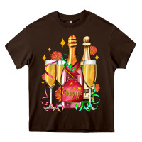 Chocolate Brown new year party champagne Heavy Core Tee - AdoDesignShop