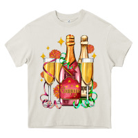 Cream new year party champagne Heavy Core Tee - AdoDesignShop