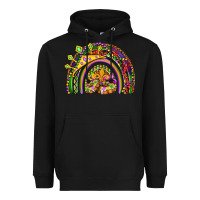Black mardi gras rainbow Heavyweight Hoodie - OliviaCreatesArt