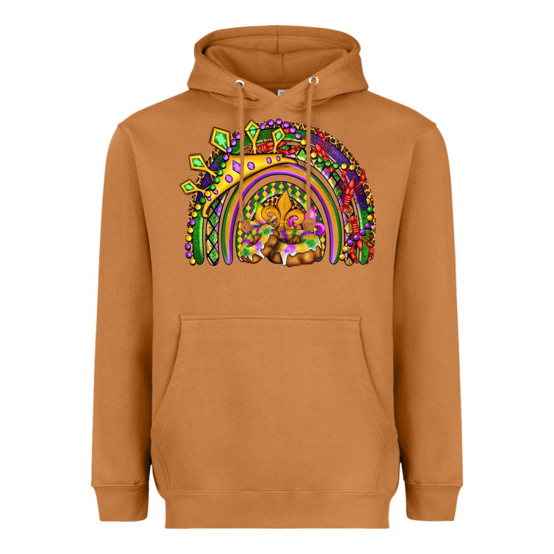 Mardi Gras Rainbow Heavyweight Hoodie by OliviaCreatesArt | Teevron