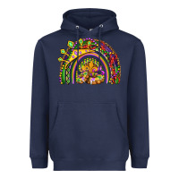 Navy mardi gras rainbow Heavyweight Hoodie - OliviaCreatesArt