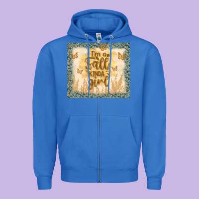 I'm A Fall Kinda Girl Zipper Hoodie Designed By Tumblerdesignbyshophia