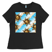 Black leopard sun seamless pattern Ladies Tee - BundleAndBundleShop