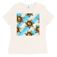 Bone leopard sun seamless pattern Ladies Tee - BundleAndBundleShop