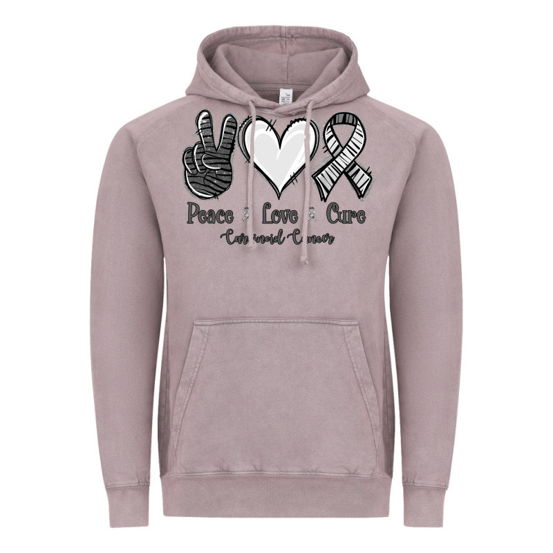 Peace Love Cure Carcinoid Cancer Vintage Hoodie by Jasminsmagicworld | Teevron