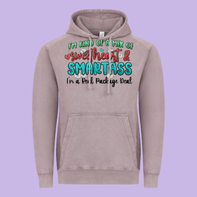Im  Kind Of A Mix Of Sweetheart And Smartass Vintage Hoodie Designed By Maliassmallbusiness