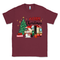 Burgundy merry christmas camper Classic Tee - MaliasSmallBusiness