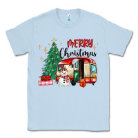 Dusty Blue merry christmas camper Classic Tee - MaliasSmallBusiness