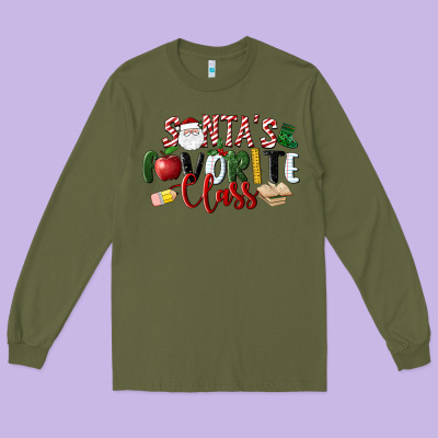 Santa's Favorite Class Christmas Long Sleeve Tee Designed By Lillyallendesigns