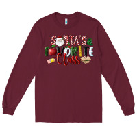 Burgundy Santa's Favorite Class Christmas Long Sleeve Tee - LillyAllenDesigns