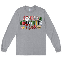 Heather Grey Santa's Favorite Class Christmas Long Sleeve Tee - LillyAllenDesigns