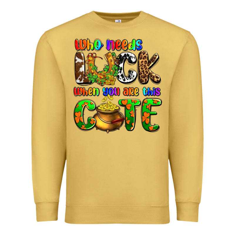 Who Needs Luck When You Are This Cute Premium Sweatshirt by OliviaCreatesArt | Teevron