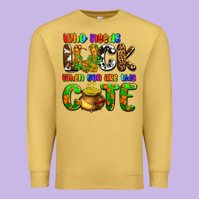 Who Needs Luck When You Are This Cute Premium Sweatshirt Designed By Oliviacreatesart