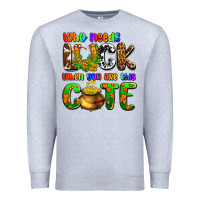 Heather Grey Who needs luck when you are this cute Premium Sweatshirt - OliviaCreatesArt