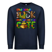 Navy Who needs luck when you are this cute Premium Sweatshirt - OliviaCreatesArt