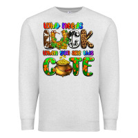 Oatmeal Heather Who needs luck when you are this cute Premium Sweatshirt - OliviaCreatesArt
