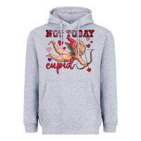 Heather Grey not today cupid Heavyweight Hoodie - OliviaCreatesArt