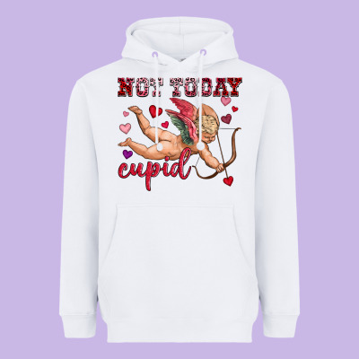 Not Today Cupid Heavyweight Hoodie Designed By Oliviacreatesart
