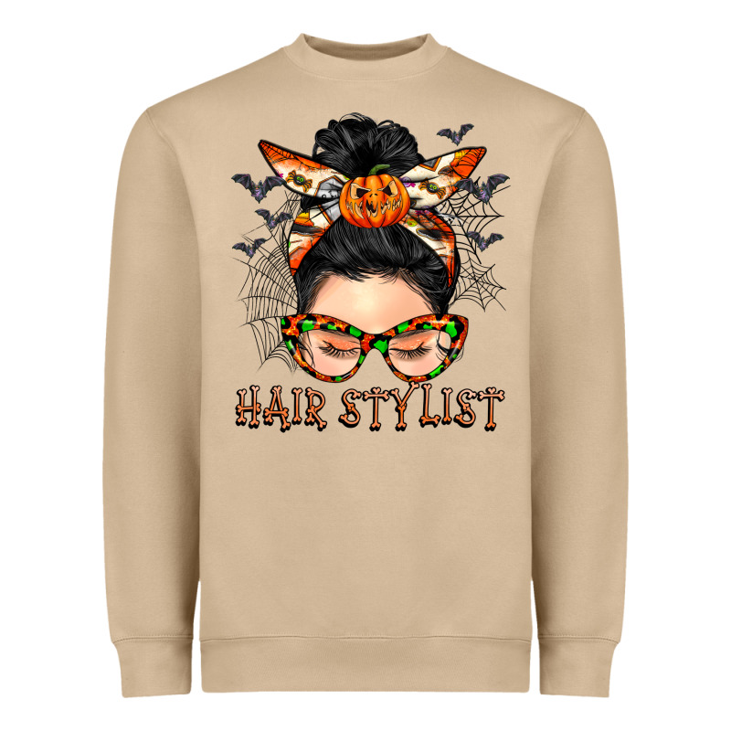 Hair Stylist Messy Bun Heavyweight Sweatshirt by BarkalooDesign | Teevron