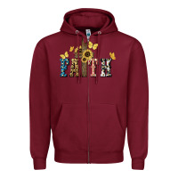 Burgundy Faith USA sunflower 4th of july Zipper Hoodie - HowdyJamesFarm