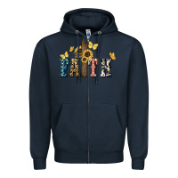 Navy Faith USA sunflower 4th of july Zipper Hoodie - HowdyJamesFarm