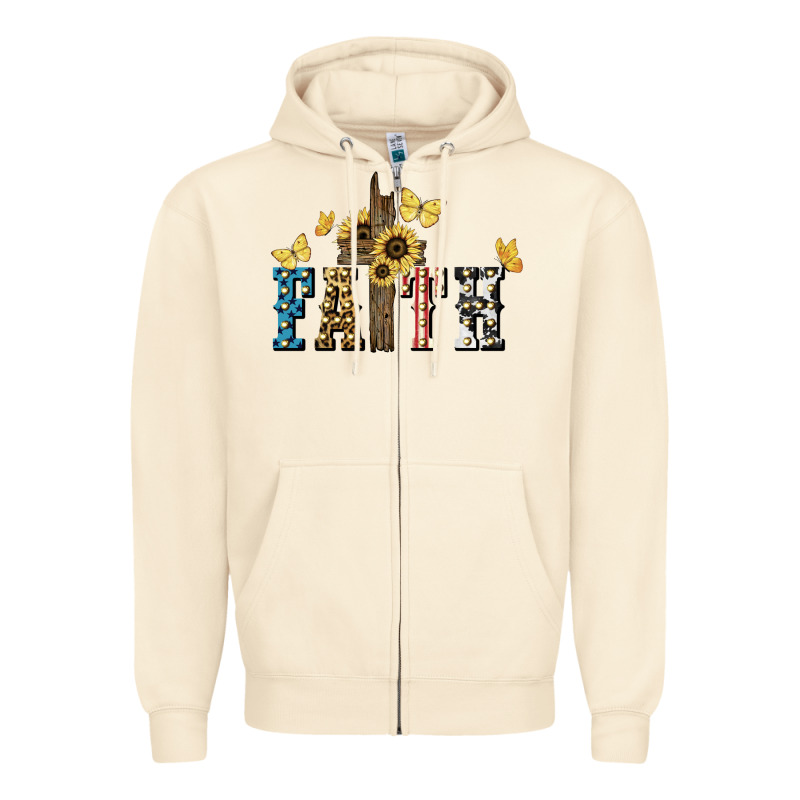 Faith Usa Sunflower 4th Of July Zipper Hoodie by HowdyJamesFarm | Teevron