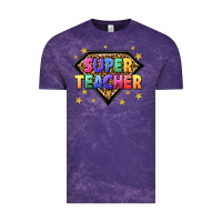 Cloud Purple super teacher with leopard Vintage Tee - NancyCooperArtShop