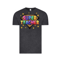 Vintage Black super teacher with leopard Vintage Tee - NancyCooperArtShop