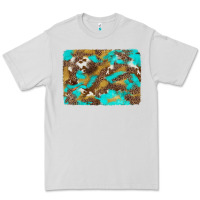 Dove Grey western turquoise leopard and cowhide background Premium Tee - Artiststas