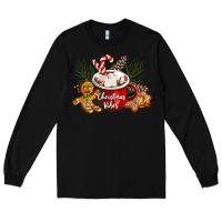 Black christmas vibes hot cocoa Long Sleeve Tee - LillyAllenDesigns