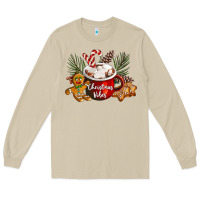 Mushroom christmas vibes hot cocoa Long Sleeve Tee - LillyAllenDesigns