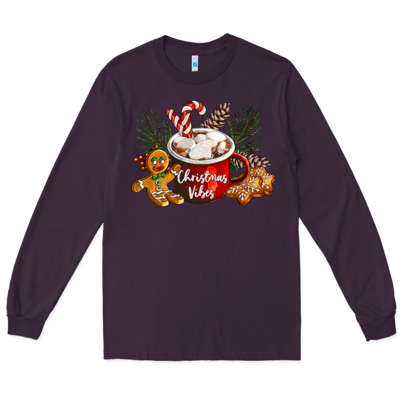 Christmas Vibes Hot Cocoa Long Sleeve Tee by LillyAllenDesigns | Teevron
