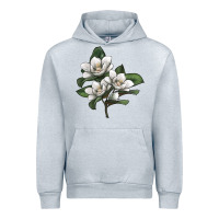 Heather Grey Magnolia Flower Illustration Urban Hoodie - LillyAllenDesigns