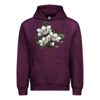 Mauve Wine Magnolia Flower Illustration Urban Hoodie - LillyAllenDesigns